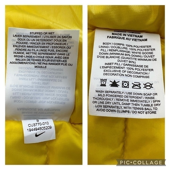 Nike Sportswear Yellow Tech Pack Goose Down Filled Puffer Hooded Jacket - Picture 16 of 16